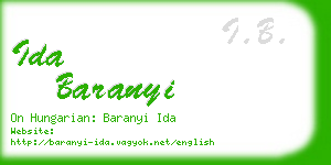 ida baranyi business card